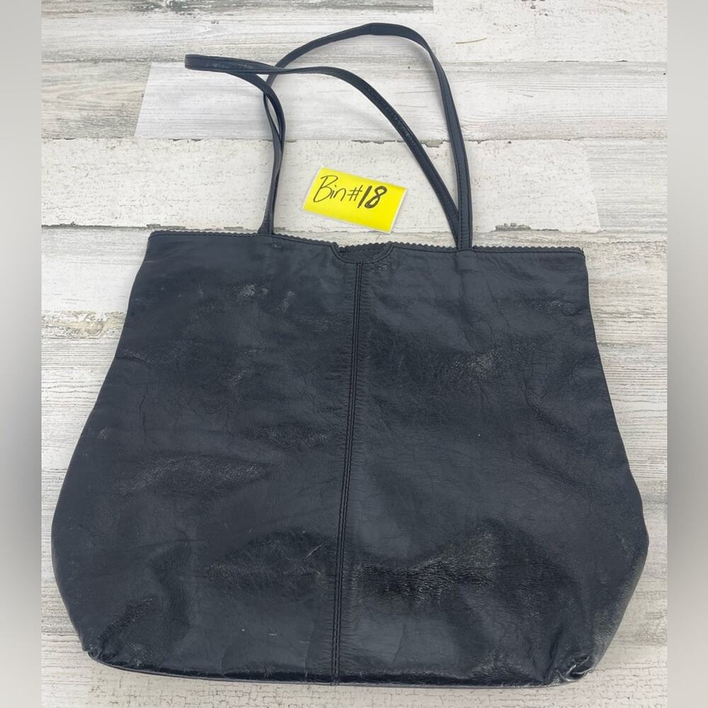 Black Classic Light Weight LEATHER Nerverfull LATICO Usa Tote Shopper Bag Rare